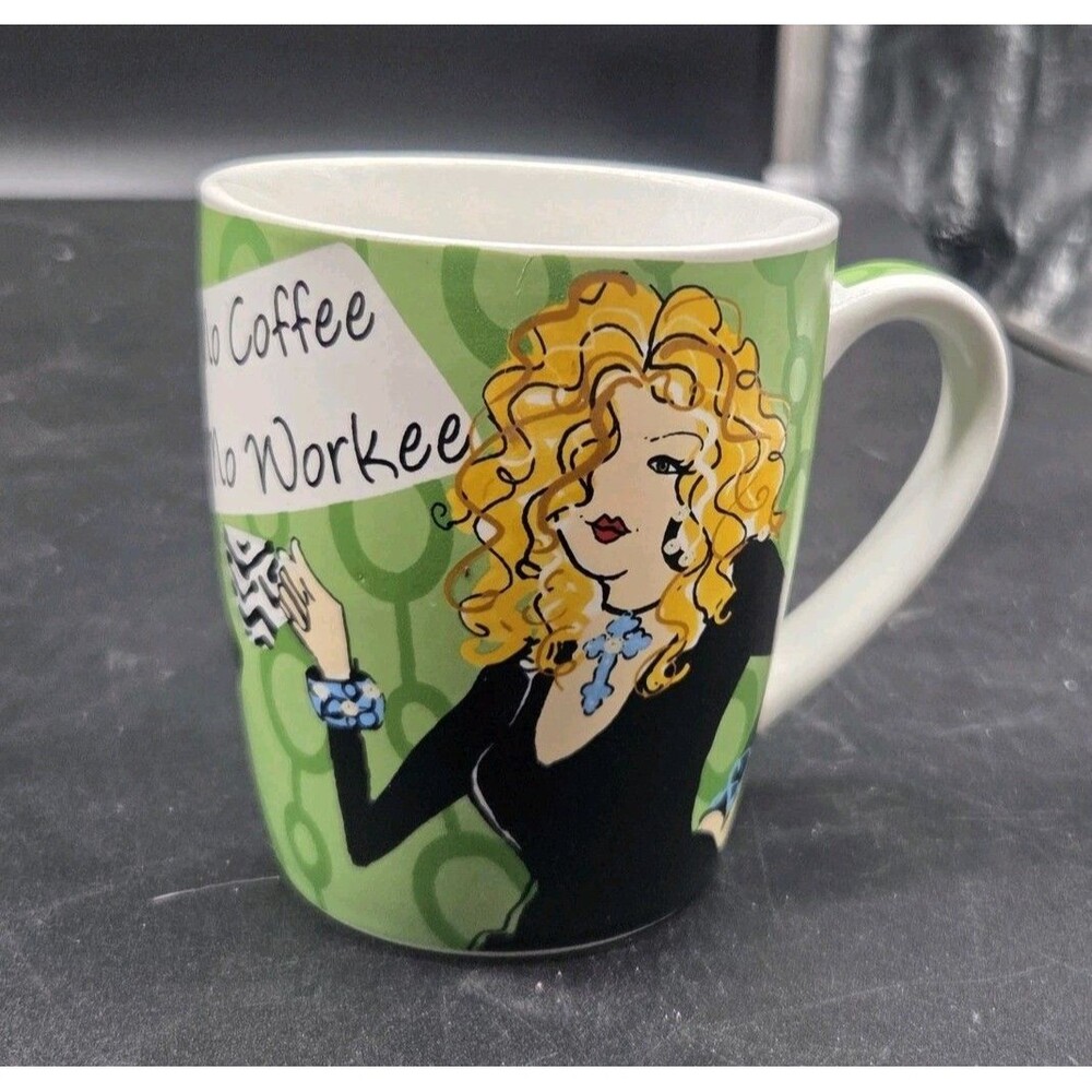 Delish Ceramic Coffee Mug No Coffee No Workee Womens Mug